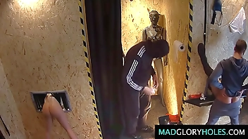 18yo Brunette in Glory Hole & huge Cumshot