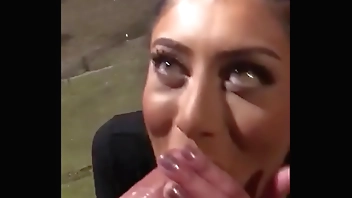 CAUGHT Sucking Dick in the Middle of the Street at Night - Marina Maya