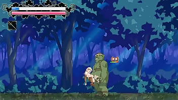 Elf girl having sex with orcs men in Elves of fornica forest action hentai game