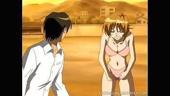 Fingered and licked anime teen