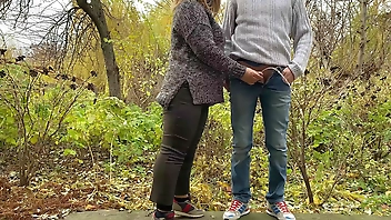 Fat MILF in tight pants knows how to hold my cock