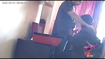 Spy camera : secretary caught sucking Mr John's cock