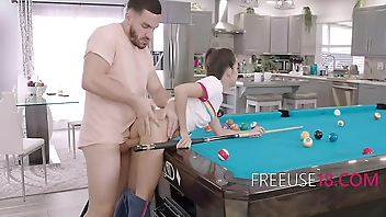 Teen Free Used On Pool Table- Freya Von Doom