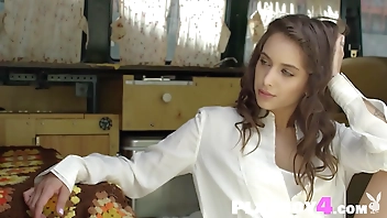 Beautiful MILF with perfect ass Uma Jolie passion posing in the camper