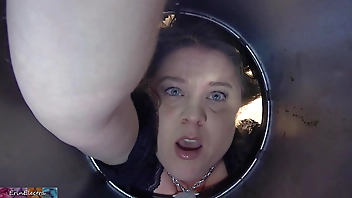 Stepmom stuck in the garbage can needs sex to get free