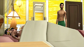 भारतीय माँ अपने बेटे के साथ रात में मिलने के बाद अपना बिस्तर साझा करती है क्योंकि उसे एक बुरा सपना आया था और वह उसके साथ बिस्तर पर गई थी - देसी माँ और बेटा