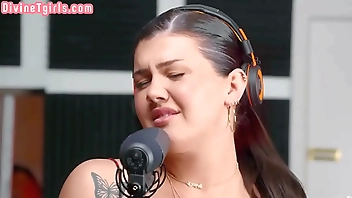 Tgirl goddess fucks in interracial duo in singing booth