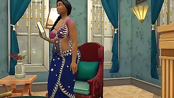 देसी साड़ी विधवा चाची उसके बेटे के दोस्त द्वारा गड़बड़ हो गई