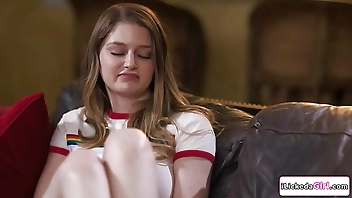 Busty lesbian pussy licking blonde bff