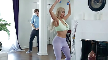Sneaking On My Hot Latin Step Mom Working Out - MILFED