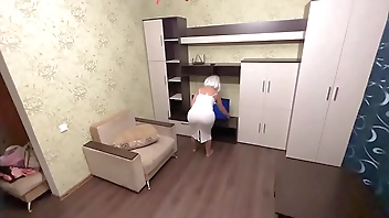 step Mom wanted to deal with the TV and got a dick in the ass from her son