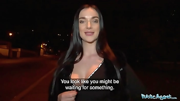 Public Agent Stunning long haired babe fucked in sexy black lingerie