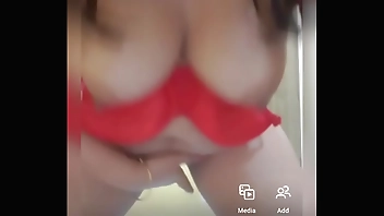 Sexy indian aunty stripping in video call