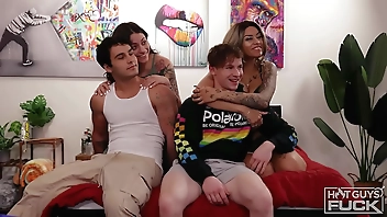 There's A Fucking Competition On Set Today! Two Studs Race To Fuck And Nut!