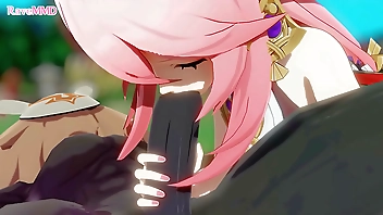 Yae Miko can't resist this Hilichurls Cock!