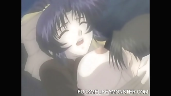 Busty hentai whore rides dick