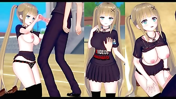 【エロゲーコイカツ！】 金髪爆乳ギャルJKエレノア(オリキャラ)がおっぱい揉みまくられる３DCGエロアニメ動画