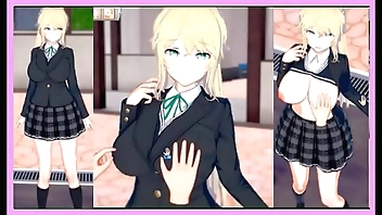 【エロゲーコイカツ！】可愛い金髪帰国子女爆乳jk「マーガレット」ちゃんがおっぱい揉みまくられる３DCGエロアニメ動画