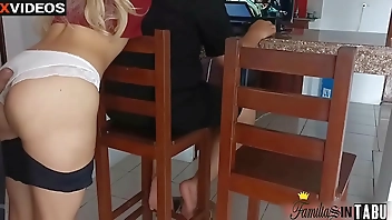 Jumping my husband's best friend's penis cuckold distracted husband busts his hot wife's ass greedy woman