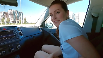 Her fetish, swallow cum in the car