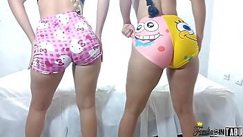 Stepfather breaks his two stepdaughters ass, this is what a stepfather does when he lives alone with his two stepdaughters they turn her into his ful slut creampie in his stepdaughters big ass