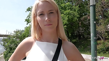 German Scout - Sexy PAWG Girl Sharon Pickup and Rough Eye Rolling Orgasm Casting Fuck