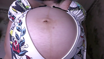 Thick wife with a huge pregnant belly  ride in a cowgirl position her hubby until she cum a lot! - Milky Mari