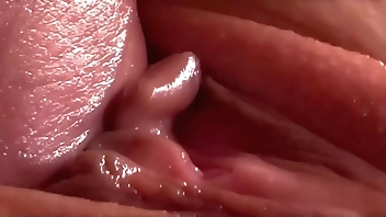 Extremily close-up pussyfucking. Macro Creampie