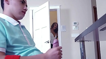 BANGBROS - Teen Step Sister Evelin Stone Catches Juan El Caballo Loco Jerking Off