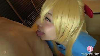 【Hentai Cosplay】 Cute sch0ol uniform cosgirl gives hot blow job and make him finished by her hand! - Intro