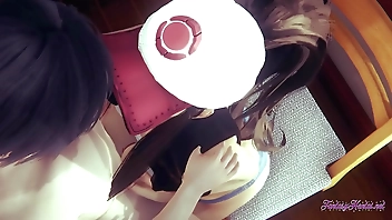 Pokemon Hentai - Hilda Blowjob and boobjob (Uncensored) - Japanese Asian Manga anime game porn