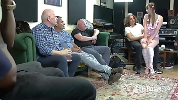 Interracial age gap gangbang with multiple cream pies - Preview