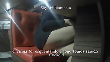 Hotwife namorando na rua, depois fazendo uma gulosa no encontro como amigo super dotado e corno filmando tudo.(trecho)