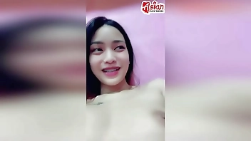 Beautiful girl masturbates with vibrator