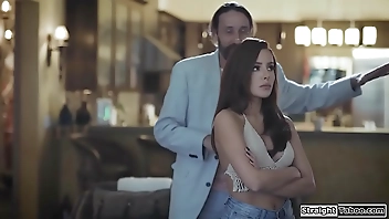 Babe stepdaughter makes stepdad fuck her