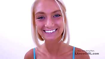 Blonde form south gets tight pussy fucked in studio