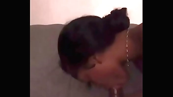 Sucking his dick after he cums in my throat